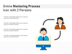 Online mentoring process icon with 2 persons