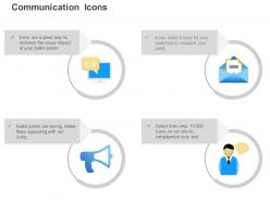 Online messages open email advertisement sharing business views ppt icons graphics