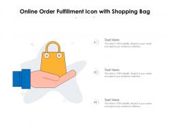 Online order fulfillment icon with shopping bag