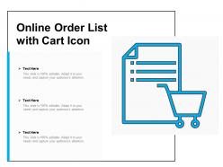 Online order list with cart icon