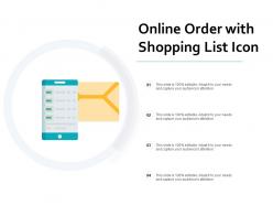 Online order with shopping list icon
