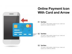 Online payment icon with card and arrow