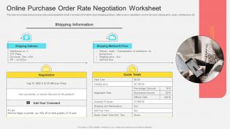Online Purchase Order Rate Negotiation Worksheet