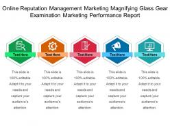 Online Reputation Management Marketing Magnifying Glass Gear Examination Marketing Performance Report
