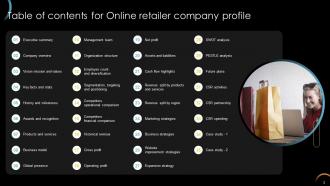 Online Retailer Company Profile Powerpoint Presentation Slides CP CD V Adaptable Unique