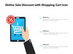 Online sale discount with shopping cart icon