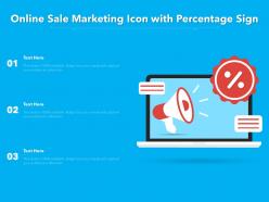 Online sale marketing icon with percentage sign