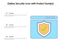 Online security icon with protect symbol