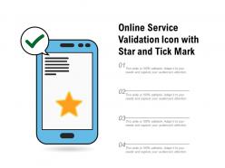Online service validation icon with star and tick mark