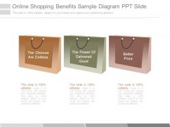 Online shopping benefits sample diagram ppt slide