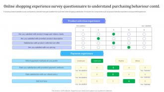 Online Shopping Experience Survey Questionnaire To Understand Purchasing Behaviour Survey SS Researched Engaging