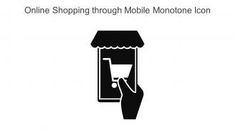 Online Shopping Through Mobile Monotone Icon In Powerpoint Pptx Png And Editable Eps Format