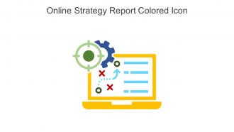 Online Strategy Report Colored Icon In Powerpoint Pptx Png And Editable Eps Format
