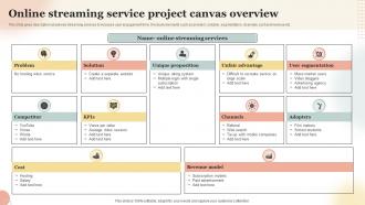 Online Streaming Service Project Canvas Overview