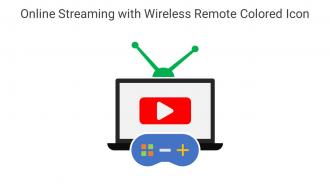 Online Streaming With Wireless Remote Colored Icon In Powerpoint Pptx Png And Editable Eps Format