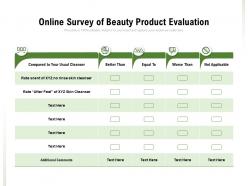 Online Survey Of Beauty Product Evaluation