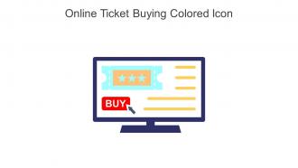 Online Ticket Buying Colored Icon In Powerpoint Pptx Png And Editable Eps Format