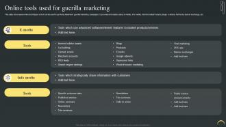 Online Tools Used For Guerilla Marketing Maximizing Campaign Reach Through Buzz