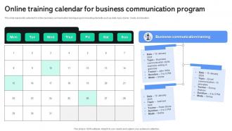 Online Training Calendar For Business Communication Program