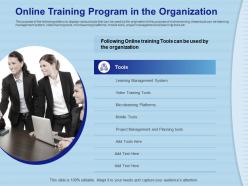 Online training program in the organization video tools ppt powerpoint presentation file grid