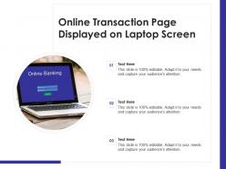 Online transaction page displayed on laptop screen