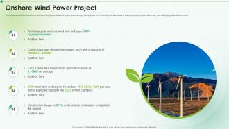 Onshore Wind Power Project Clean Energy Ppt Powerpoint Presentation Icon Shapes