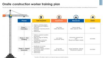 Onsite Construction Worker Training Plan
