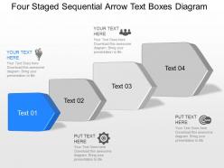 oo Four Staged Sequential Arrow Text Boxes Diagram Powerpoint Template