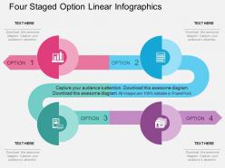 op Four Staged Option Linear Infographics Flat Powerpoint Design