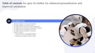 Open AI Chatbot For Enhanced Personalization And Improved Automation AI CD V Captivating Idea