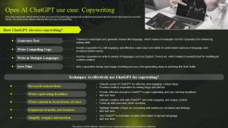 Open Ai ChatGPT Use Case Copywriting Comprehensive Guide On GPT Chatbot ChatGPT SS