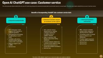Open AI ChatGPT Use Case Customer Service Revolutionizing Future With GPT ChatGPT SS V