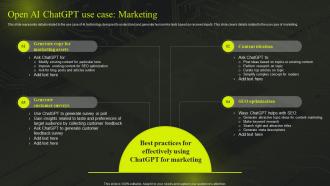 Open Ai ChatGPT Use Case Marketing Comprehensive Guide On GPT Chatbot ChatGPT SS