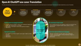 Open AI ChatGPT Use Case Translation Revolutionizing Future With GPT ChatGPT SS V