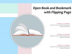 Open book and bookmark with flipping page