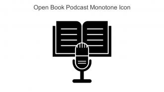 Open Book Podcast Monotone Icon In Powerpoint Pptx Png And Editable Eps Format