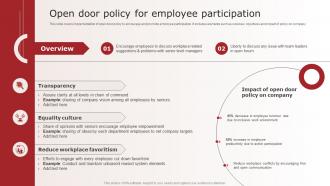 Open Door Policy For Employee Participation Optimizing Upward Communication Techniques