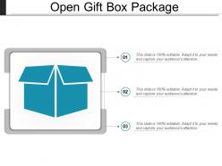 Open gift box package