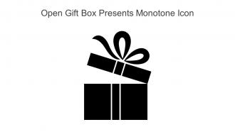 Open Gift Box Presents Monotone Icon In Powerpoint Pptx Png And Editable Eps Format