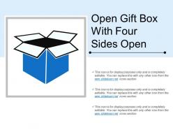 Open gift box with four sides open