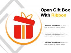 Open gift box with ribbon