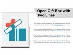 Open gift box with two lines