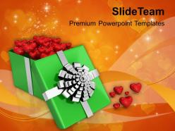 Open Gift With Valentine Hearts PowerPoint Templates PPT Themes And Graphics 0213