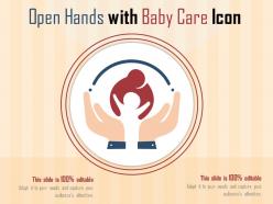 Open hands with baby care icon