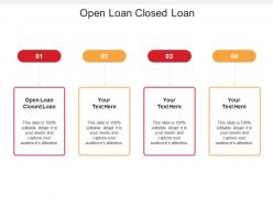 Open loan closed loan ppt powerpoint presentation layouts backgrounds cpb