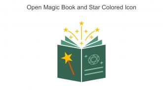 Open Magic Book And Star Colored Icon In Powerpoint Pptx Png And Editable Eps Format