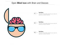 Open mind icon with brain and glasses