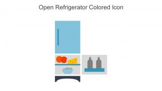 Open Refrigerator Colored Icon in powerpoint pptx png and editable eps format