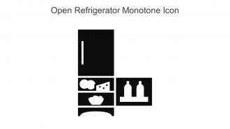 Open Refrigerator Monotone Icon in powerpoint pptx png and editable eps format