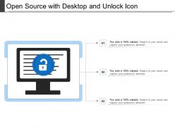 Open source with desktop and unlock icon